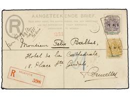 AFRICA DEL SUR. Sg.233, 234. 1901. 4 D. Olive Registered Envelope Uprated 1 Sh. And 2 Sh. 6 D. Arrival On Reverse. - Autres & Non Classés