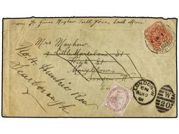 AFRICA DEL SUR. 1901. SOUTH AFRICA To LONDON. Military Cover Franked With 1 D. Red And Green Stamp Redirected With Great - Altri & Non Classificati