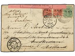 AFRICA DEL SUR. Sg.226, 227 (2). 1901. BOER WAR. JOHANNESBURG To HOLLAND. 1/2 P. And 1 P. Censor Mark And Label. Arrival - Altri & Non Classificati