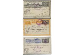 GUATEMALA. 1897-98. 3 Enteros Postales De 3 Ctvos. (2) Y Uno Doble De  3 + 3 Ctvos. Circulados A Alemania. - Altri & Non Classificati