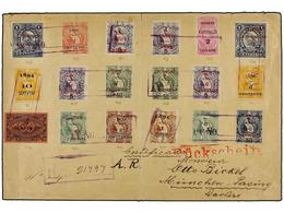 GUATEMALA. Sc.76/85. 1899. GUATEMALA A ALEMANIA. Espectacular Franqueo, Al Dorso Llegada Y Falta De Papel. - Otros & Sin Clasificación