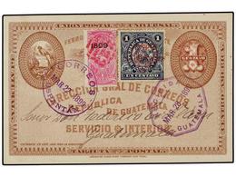 GUATEMALA. Sc.88. 1899. USPANTAN A GUATEMALA. Entero Postal De 1 Ctvo. Con Franqueo Adicional De 1 Cto. S. Sello Fiscal - Andere & Zonder Classificatie