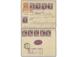 GUATEMALA. Sc.97 (10), 50. 1900. GUATEMALA A ALEMANIA. 1 Ctvo. S. 5 Cts. Lila (10) Y 25 Ctvos. Naranja. Carta Certificad - Andere & Zonder Classificatie