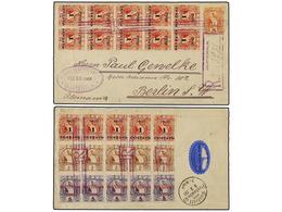 GUATEMALA. Sc.97 (5), 98 (15), 44 (5), 50. 1900. GUATEMALA A ALEMANIA. 1 Ctvo. S. 10 Ctvos. Rojo (15), 1 Ctvo. S. 5 Ctvo - Autres & Non Classés