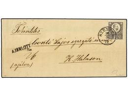 HUNGRIA. Mi.12b. 1874. SZENTES To KISKUNHALAS. 15 Kr. Black Brown With SZENTES Cds Registered Cover On Large Part Of Fol - Altri & Non Classificati