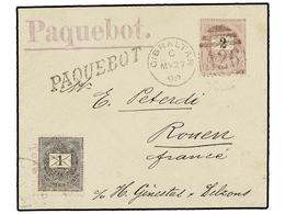 HUNGRIA. 1898. Cover To FRANCE Franked With 1 Fi. And 2 Fi. Stamps Tied By GIBRALTAR Duplex, Black And Mauve PAQUEBOT An - Altri & Non Classificati