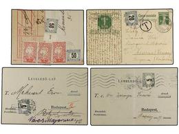 HUNGRIA. 1914-25. Conjunto De 12 Cartas O Tarjetas Circuladas Desde Varios Países Y Tasadas A La Llegada Con Sellos Húng - Autres & Non Classés
