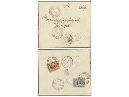 IRAN. Mi.312, 313. 1915. TEHERAN To SULTANABAD. 10 Ch. And 12 Ch. With Superb Seal Of DIZABAD In Transit. VERY FINE. - Otros & Sin Clasificación