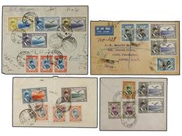 IRAN. 1929-33. AIR MAIL. Lot Of 4 Covers Colourfull Frankings. - Autres & Non Classés