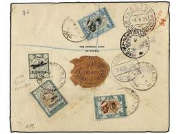 IRAN. Mi.553, 573, 586, 590. 1929 (21-V). CHIRAZ To LONDON. AIR MAIL Via Mosard And Berlín, Franked With ´10´ Omitted ER - Otros & Sin Clasificación