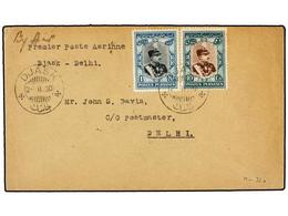 IRAN. Mi.586, 590. 1930 (2-II). DJASK To DELHI. AIR MAIL. FIRST FLIGHT (Muller 31a). - Autres & Non Classés