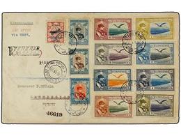 IRAN. Mi.571,585/86, 590, 597/600, 602/03, 605/06. 1930 (6-VIII). TEHERAN To USA. AIR MAIL. Spectacular Bright Franking. - Autres & Non Classés