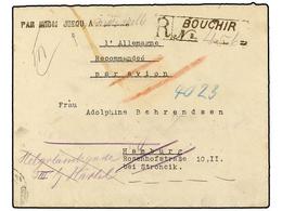 IRAN. Mi.592, 608 (2). 1933. BOUCHIER To GERMANY. AIR MAIL. Lineal Mark PAR AVION JUSQU A MARSEILLE. - Autres & Non Classés