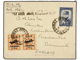 IRAN. Mi.575 (2), 697. 1936 (10-X). CHIBAZ To GREAT BRITAIN. AIR MAIL Cover Send By K.L.M. Straight Mark PAR AVION JUSQU - Autres & Non Classés