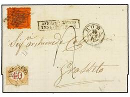 ITALIA ANTIGUOS ESTADOS: ESTADOS PONTIFICIOS. Sa.8. 1870. ROMA A GROSSETO. 10 Cent. Naranja, Franqueo Insuficiente. Tasa - Other & Unclassified
