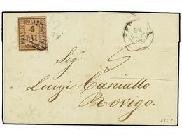 ITALIA ANTIGUOS ESTADOS: ROMAÑA. Sa.5. 1859. BOLOGNA A ROVIGO. 4 Baj. Negro S. Rosa. MUY BONITA. Sassone.1.375€. - Autres & Non Classés