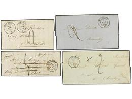 ITALIA ANTIGUOS ESTADOS: CERDEÑA. 1850-54. SAVOIA. 4 Cartas Con Fechadores De ANNEMASSE, THONON, AIX LES BAINS Y S. JULI - Other & Unclassified