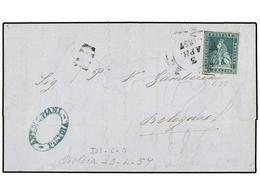 ITALIA ANTIGUOS ESTADOS: TOSCANA. Sa.5. 1857. PISTOIA A BOLOGNA. 2 Cr. Azul, Margenes Completos. MUY BONITA. Sassone.900 - Other & Unclassified