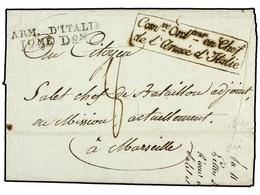 ITALIA. 1798 (11 Germinal). OCUPACION FRANCESA. GENOVA A MARSELLA. Marcas ARM. D´ITALIA/19 ME. DON. - Otros & Sin Clasificación