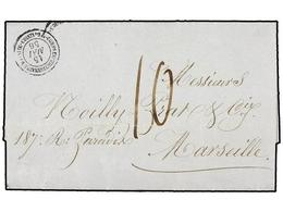 ITALIA. 1856 (May 15). FRENCH OCCUPATION. Printed Heading Entire Letter From ROME To MARSEILLE At Military Concession, S - Autres & Non Classés