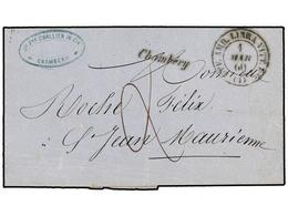 ITALIA. 1860. SAVOIA. CHAMBERY A FRANCIA. Marca Lineal En Cursiva CHAMBERY Y Fechador UFF. AMB. LINEA VITT. E. - Otros & Sin Clasificación