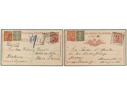 ITALIA. 1894. SAN REMA A SOMMERFELD (Alemania). Dos Enteros Postales De IDA Y VUELTA Con Franqueo Adicional De 1 Cto. Y - Altri & Non Classificati