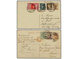 ITALIA. 1926-32. Conjunto De 8 Enteros Postales Con Diversos Franqueos Complementarios Dirigidos A SUIZA. MUY INTERESANT - Other & Unclassified