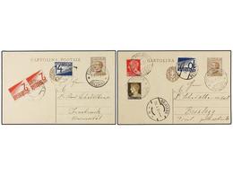 ITALIA. 1930-31. Dos Enteros Postales De 30 Cts. Castaño Circulados De BOLZANO A AUSTRIA Tasados A La Llegada Con Sellos - Otros & Sin Clasificación