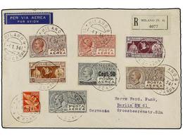 ITALIA. Sa.A-2A, 3, 3A, 5, 8, 54/55. 1934. MILANO A BERLÍN. Sobre Circulado Por Correo Aéreo, Precioso Franqueo. Sassone - Autres & Non Classés