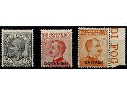 ** ERITREA. Sa.47/49. 1918-21. Complete Set, Never Hinged. Sassone.165€. - Other & Unclassified