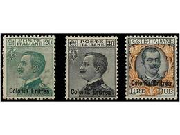 ** ERITREA. Sa.93/95. 1925. Complete Set, Very Well Centered, Never Hinged. Sassone.975€. - Otros & Sin Clasificación