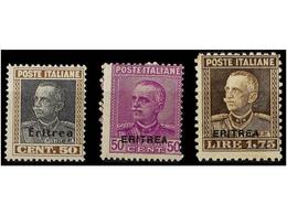 ** ERITREA. Sa.128, 136/37. 1928-29. Complete Sets, Never Hinged. Sassone.575€. - Otros & Sin Clasificación