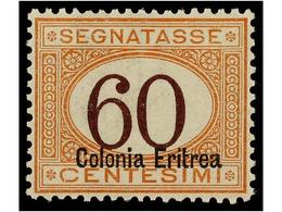 ** ERITREA. Sa.T-25. 1926. POSTAGE DUE. 60 Cts. Red And Orange, Very Well Centered. Sassone.750€. - Autres & Non Classés