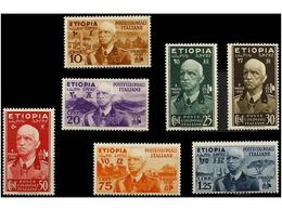 ** ETIOPIA. Sa.1/7. 1936. Complete Set, Never Hinged. Sassone.375€. - Autres & Non Classés