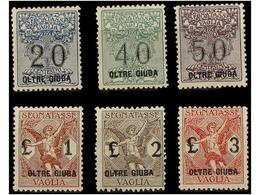 ** OLTRE-JUBA. Sa.V1/6. 1925. VAGLIA. Complete Set, Never Hinged. Sassone.1.000€. - Autres & Non Classés