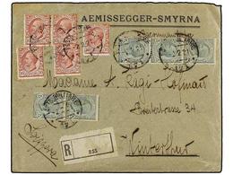 COLONIAS ITALIANAS. 1921. SMYRNA. SMYRNA A SUIZA. Circulada Con Sellos Italianos De 5 Cents. (5) Y 10 Cts. (5), Mat. POS - Other & Unclassified