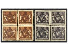 **/* LIECHTENSTEIN. Mi.51B/52B (4). 1921. 13 Rp. And 15 Rp., Perf. 12 1/2. Block Of Four. Two Hinged. Michel.312€. - Altri & Non Classificati