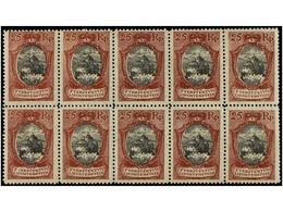 ** LIECHTENSTEIN. Mi.54b. 1921. 25 Rp. Red-brown And Black. Block Of Ten. LUXE. Michel.650€. - Otros & Sin Clasificación