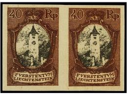 (*) LIECHTENSTEIN. Mi.57 (2) PK. 1921. 40 Rp. Brown And Black. Imperforate PROOF, Pair. - Altri & Non Classificati