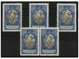 ** LIECHTENSTEIN. Mi.64 (5). 1925. 30 Rp. Blue And Black. 5 Stamps, Never Hinged. Michel.225€. - Other & Unclassified