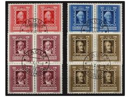 ° LIECHTENSTEIN. Mi.207/10. 1942. Complete Set. Block Of Four, Fine In Used. Michel.120€. - Autres & Non Classés