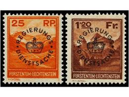 * LIECHTENSTEIN. Mi.D9/10. 1933. Complete Set, Hinged. Michel.130€. - Autres & Non Classés