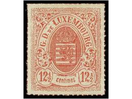 * LUXEMBURGO. Yv.18. 1865. 12 1/2 Rosa. MAGNÍFICO EJEMPLAR. Yvert.230€. - Otros & Sin Clasificación