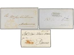 MEXICO. 1839-54. MONTERREY. Tres Cartas De LINARES, MONTEMORELOS (2). - Andere & Zonder Classificatie