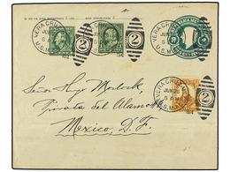 MEXICO. Sc.314. 1914. VERACRUZ A MÉXICO. Sobre De 2 Ctvos. Verde Con Franqueo Adicional De 5 Ctvos. Naranja Y Sellos U.S - Autres & Non Classés