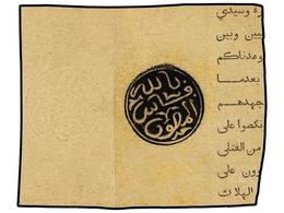 MARRUECOS. MAGHZEN. FEZ. Marca Circular En Negro Sobre Fragmento De Documento. - Andere & Zonder Classificatie