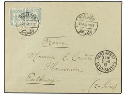 MARRUECOS FRANCES. 1913. MOGADOR A FRANCIA. Circulada Con Dos Sellos De 5 Cts. Verde Del Correo Local, Mat. MOGADOR. Lle - Other & Unclassified