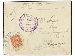 MARRUECOS FRANCES. 1913. SEFROU A FRANCIA. Sello Local De 10 Cts. Rojo, Mat. SEFROU Y Marca TROUPES DU MAROC OCCIDENTAL. - Altri & Non Classificati