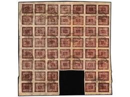 ° NEPAL. Mi.31 (53). 1917-19. 2 Annas Purple, Setting 23. Block Of 53 Stamps, Inverted Pos. 8, 9, 15, 19, 48 With Telegr - Other & Unclassified