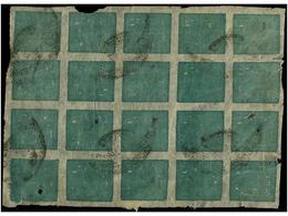 ° NEPAL. Mi.33a (20). 1924. 4 Annas Esmerald, Late Printing. Block Of Twenty Stamps Inverted Cliche Pos. 54 With Telegra - Altri & Non Classificati